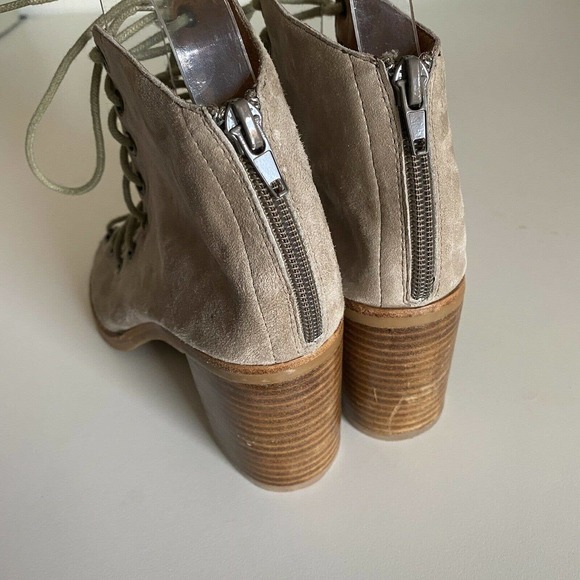 Jeffrey Campbell Cors Lace Up Bootie Sandal Gray Suede Corset Block Heel… - Picture 5 of 10